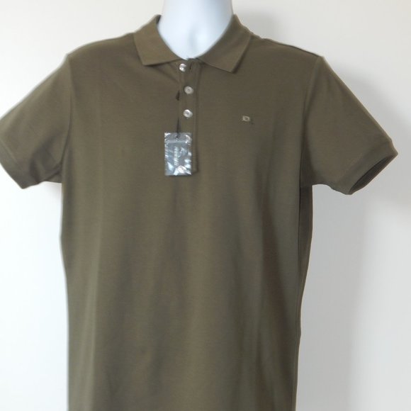 DIESEL T-HEAL BUTTON FRONT POLO SHIRT OLIVE PREM - Picture 2 of 5
